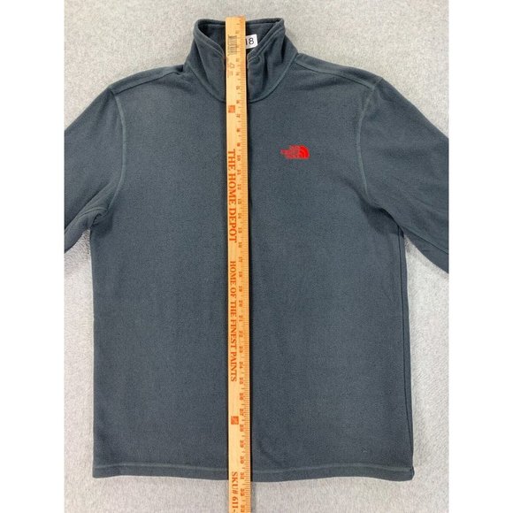 The North Face 1/4 Zip Fleece Pullover Shirt (Men's‎ Medium) Gray/Red - Picture 10 of 12